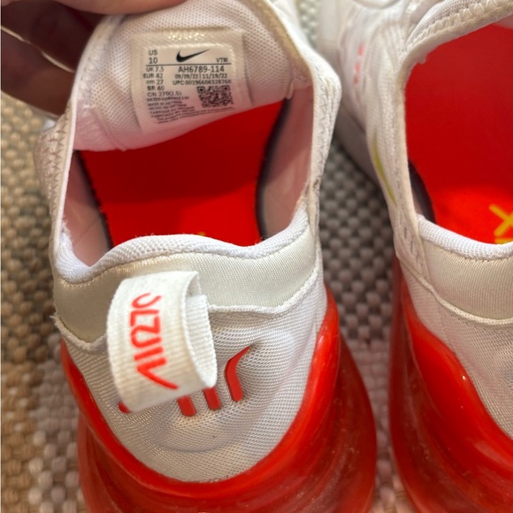Nike Air Max 270 White and Red with Neon Accents - Picture 7 of 10